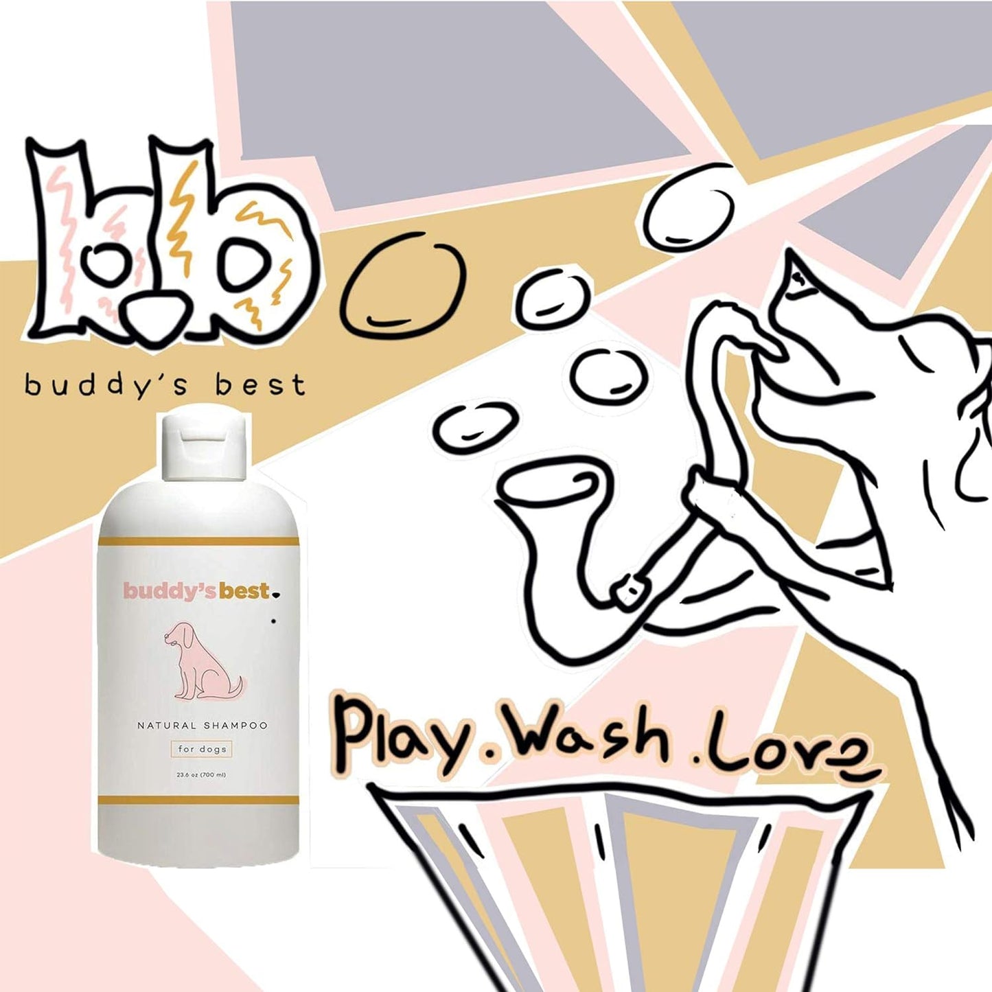 , Dog Shampoo and Conditioner in One - Hypoallergenic, Oatmeal Shampoo for Dogs with Sensitive Skin - Moisturizing Dog Wash