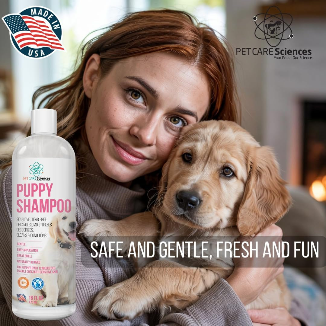 1 Gallon Tearless Puppy Shampoo and Conditioner - anti Itch Dog Shampoo Sensitive Skin - Coconut Oil Oatmeal Pet Shampoo for Puppies