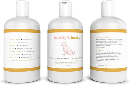 , Dog Shampoo and Conditioner in One - Hypoallergenic, Oatmeal Shampoo for Dogs with Sensitive Skin - Moisturizing Dog Wash