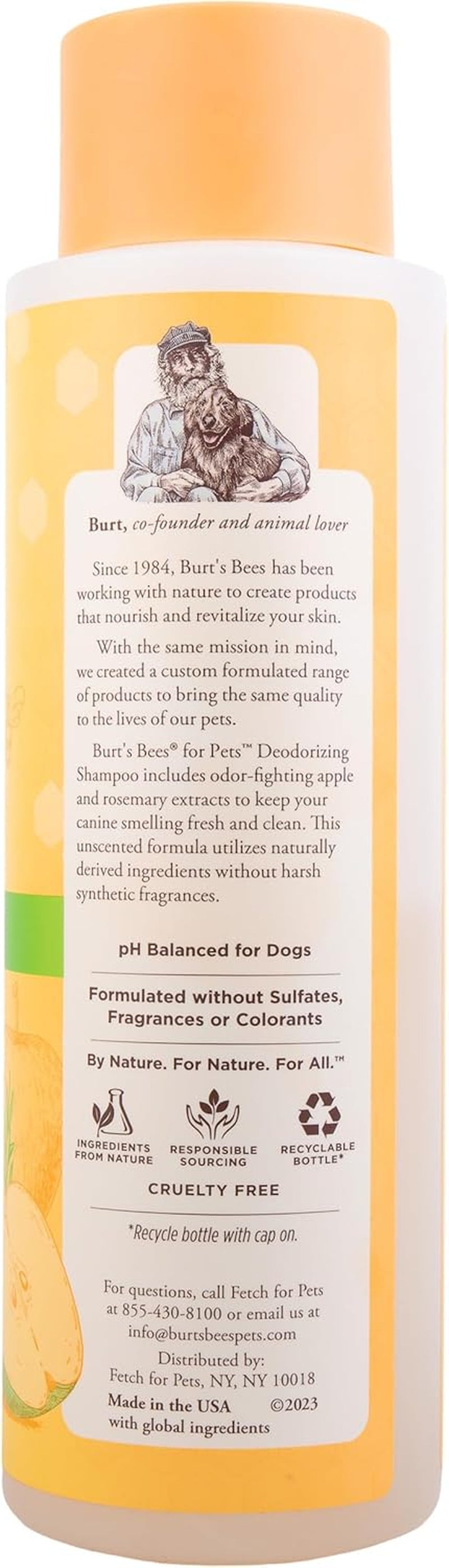 Burt'S Bees for Dogs Deodorizing Dog Shampoo and Dog Deodorizing Spray, Apple & Rosemary Dog Shampoo, Natural Dog Shampoo, Puppy Shampoo, Dog Bathing Supplies, Dog Wash, Pet Shampoo